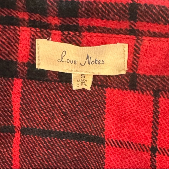 Love Notes Red/Black Plaid Shirt Jacket- size S (oversized S) - Picture 9 of 11